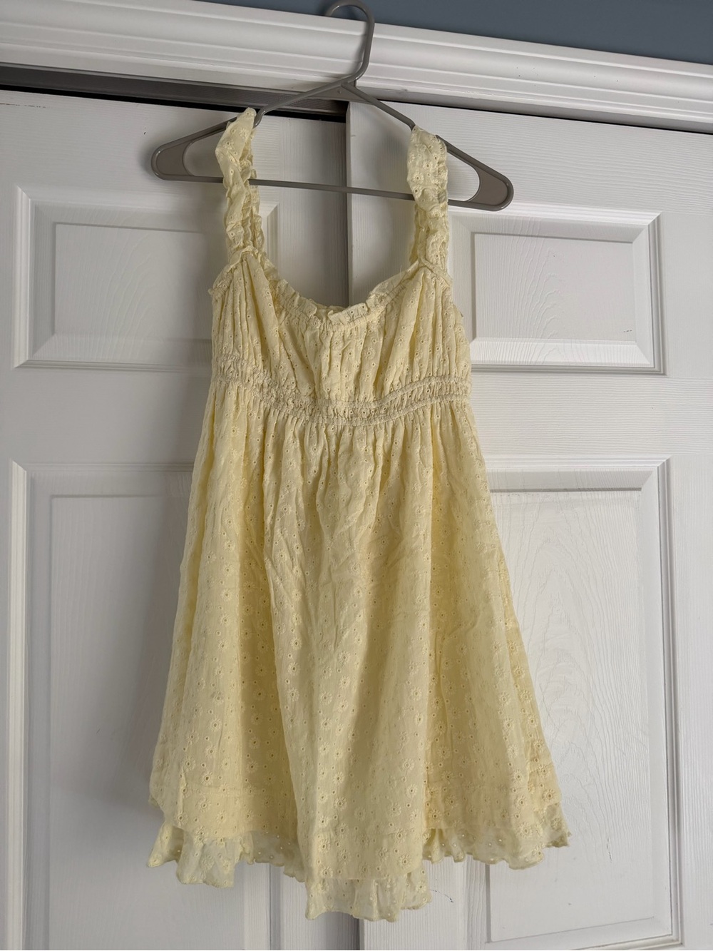 Altar'd State Pale Yellow Eyelet Sundress